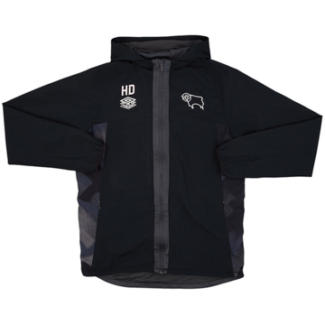 2018-19 Derby County Staff Issue Umbro Hooded Track Jacket HD - 6/10 - (M)