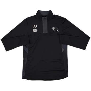2020-21 Derby County Staff Issue Umbro 1/4 Zip Drill Top RF - 10/10 - (M)