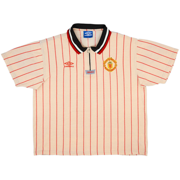 1992-93 Manchester United Umbro 1/4 Zip Polo Shirt - 7/10 - (XL)