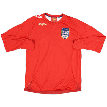 2006-08 England Away L/S Shirt - 4/10 - (M)