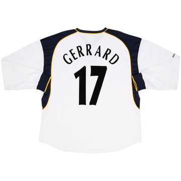 2001-03 Liverpool Away L/S Shirt Gerrard #17 - 8/10 - (XL)