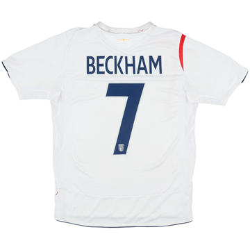 2005-07 England Home Shirt Beckham #7 - 5/10 - (M)