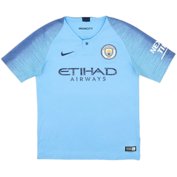 2018-19 Manchester City Home Shirt - 7/10 - (L.Boys)