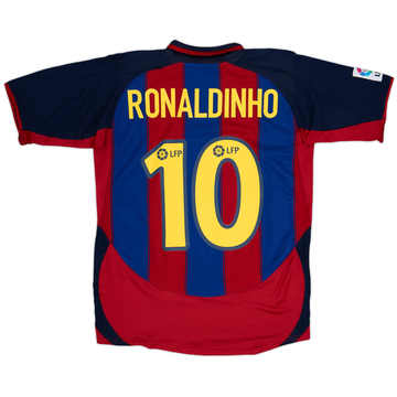 Camiseta de local del Barcelona 2003-04 Ronaldinho #10 - 8/10 - (XL.Niños)