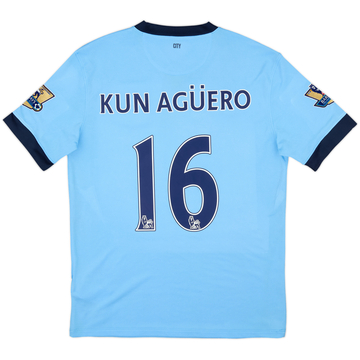2014-15 Manchester City Home Shirt Kun Aguero #16 - 9/10 - (M)