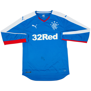 2015-16 Rangers Home L/S Shirt - 6/10 - (M)