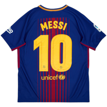 2017-18 Barcelona Home Shirt Messi #10 - 9/10 - (XL.Boys)