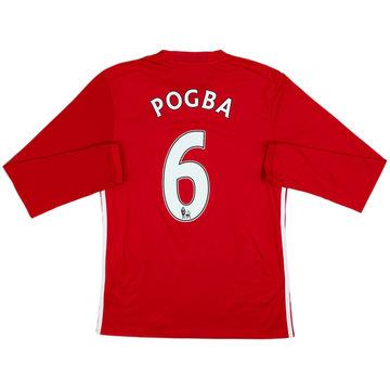 2016-17 Manchester United Home L/S Shirt Pogba #6 - 8/10 - (S)