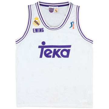 1993-94 Real Madrid Teka Romero #12 Ewing Home Jersey - 7/10 - (L)