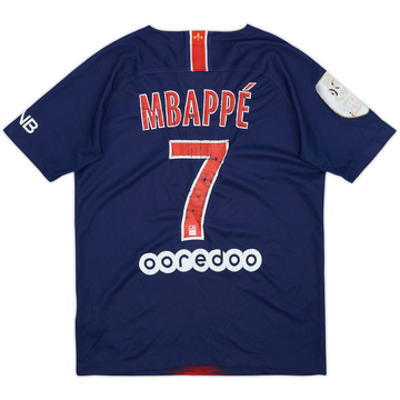 2018-19 Paris Saint-Germain Home Shirt Mbappe #7 - 4/10 - (L.Boys)