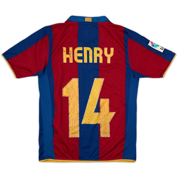 2007-08 Barcelona Home Shirt Henry #14 - 5/10 - (M.Boys)