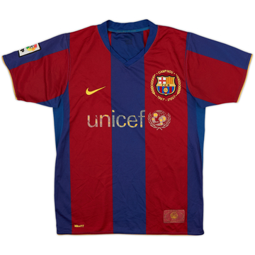 2007-08 Barcelona Home Shirt - 4/10 - (XL.Boys)