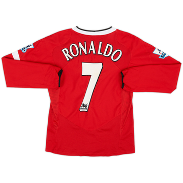 2004-06 Manchester United Home L/S Shirt Ronaldo #7 - 8/10 - (11-12 Years)