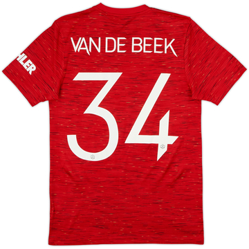 2020-21 Manchester United Home Shirt Van De Beek #34 - 8/10 - (S)