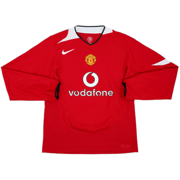 2004-06 Manchester United Home L/S Shirt #14 - 7/10 - (L)