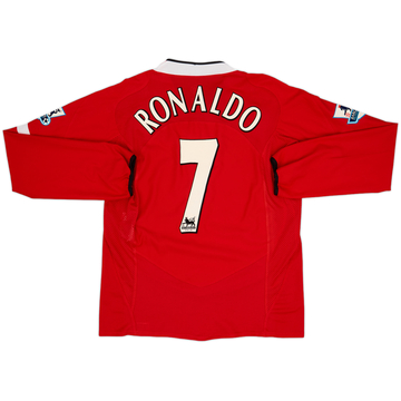 2004-06 Manchester United Home L/S Shirt Ronaldo #7 - 9/10 - (L)