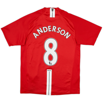 2007-09 Manchester United Home Shirt Anderson #8 - 5/10 - (S)