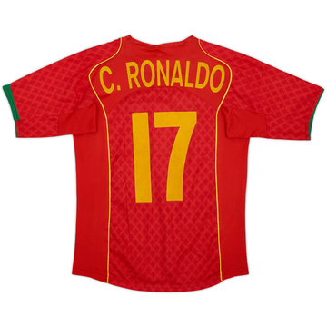 2004-06 Portugal Home Shirt C.Ronaldo #17 - 7/10 - (L.Boys)