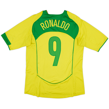2004-06 Brazil Home Shirt Ronaldo #9 - 7/10 - (M)