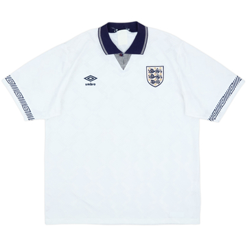 1990-92 England Home Shirt - 8/10 - (XL)