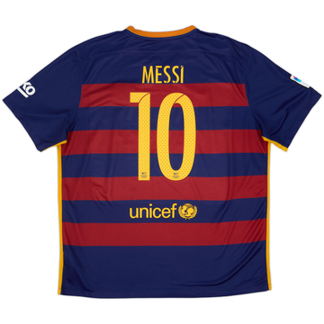 2015-16 Barcelona Home Shirt Messi #10 - 6/10 - (XXL)