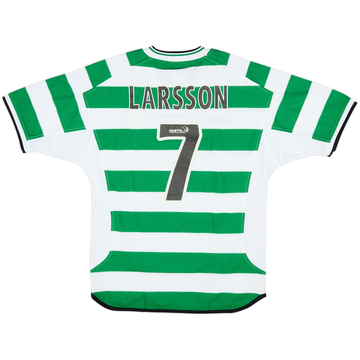 2001-03 Celtic 'Champions' Home Shirt Larsson #7 - 7/10 - (S)