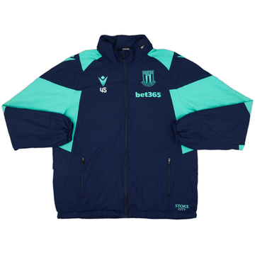 2019-20 Stoke City Player Issue Macron Hooded Track Jacket #45 - 7/10 - (L)