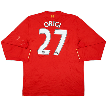 2015-16 Liverpool Home L/S Shirt Origi #27 - 4/10 - (XXL)