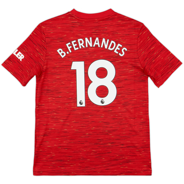 2020-21 Manchester United Home Shirt B.Fernandes #18 - 10/10 - (M.Boys)