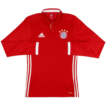 2016-17 Bayern Munich Player Issue Home L/S Shirt - 8/10 - (S)