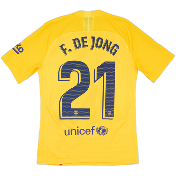2019-20 Barcelona Authentic 'Senyera' Fourth Shirt F. de Jong #21 - 8/10 - (S)