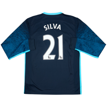 2015-16 Manchester City Away L/S Shirt Silva #21 - 8/10 - (M)