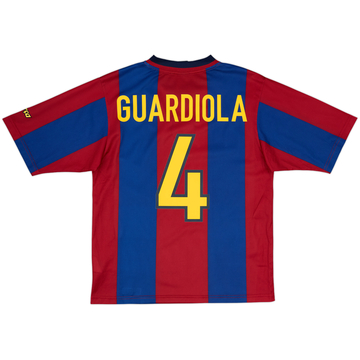 1998-00 Barcelona Basic Home Shirt Guardiola #4 - 8/10 - (S)