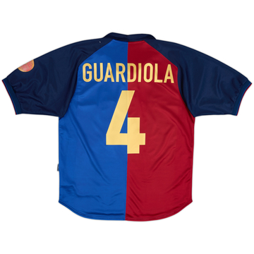 1999-00 Barcelona Centenary Home Shirt Guardiola #4 - 8/10 - (M)