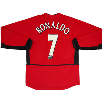 Camiseta de local de manga larga del Manchester United 2002-04 Ronaldo #7 - 6/10 - (M)