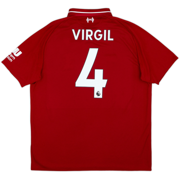 2018-19 Liverpool Home Shirt Virgil #4 - 5/10 - (L)