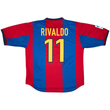 1998-00 Barcelona Home Shirt Rivaldo #11 - 9/10 - (L)