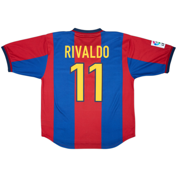 1998-00 Barcelona Home Shirt Rivaldo #11 - 8/10 - (L)