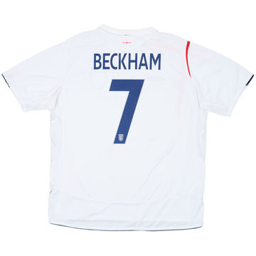 2005-07 England Home Shirt Beckham #7 - 6/10 - (XXL)