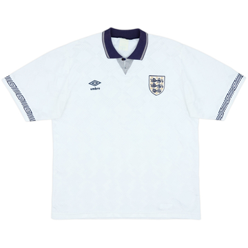 1990-92 England Home Shirt - 8/10 - (XL)