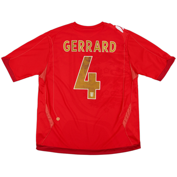 2006-08 England Away Shirt Gerrard #4 - 7/10 - (XL)