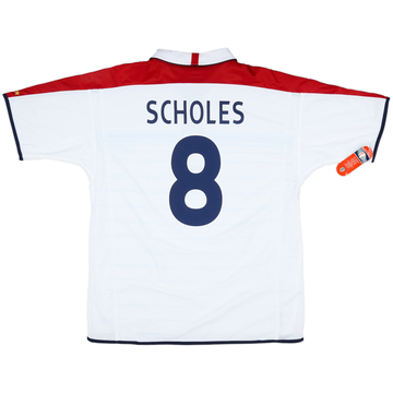 2003-05 England Home Shirt Scholes #8 (XL)