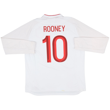 2012-13 England Home L/S Shirt Rooney #10 - 6/10 - (XL)