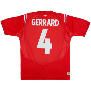 2004-06 England Away Shirt Gerrard #4 - 6/10 - (M)