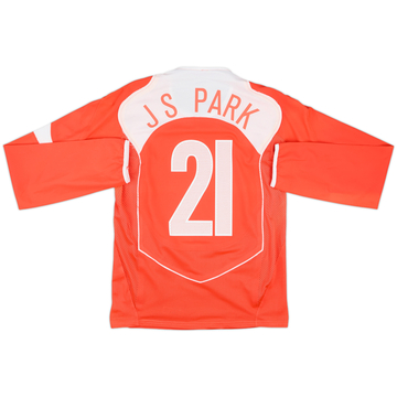 2004-06 South Korea Player Issue Home L/S Shirt J.S.Park #21 - 6/10 - (S)