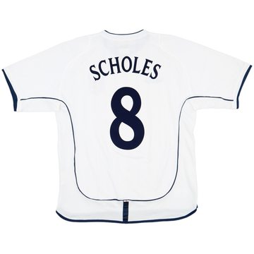 2001-03 England Home Shirt Scholes #8 - 6/10 - (L)