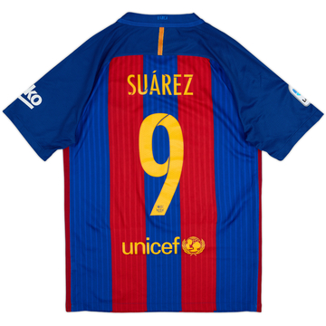 2016-17 Barcelona Home Shirt Suarez #9 - 10/10 - (S)