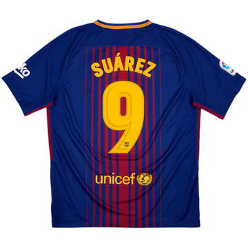 2017-18 Barcelona Home Shirt Suarez #9 - 10/10 - (L)