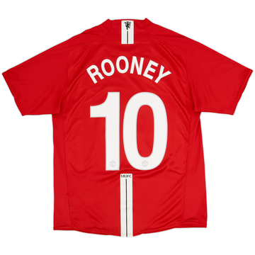 2007-09 Manchester United Home Shirt Rooney #10 - 8/10 - (M)