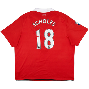 2010-11 Manchester United Home Shirt Scholes #18 - 5/10 - (3XL)